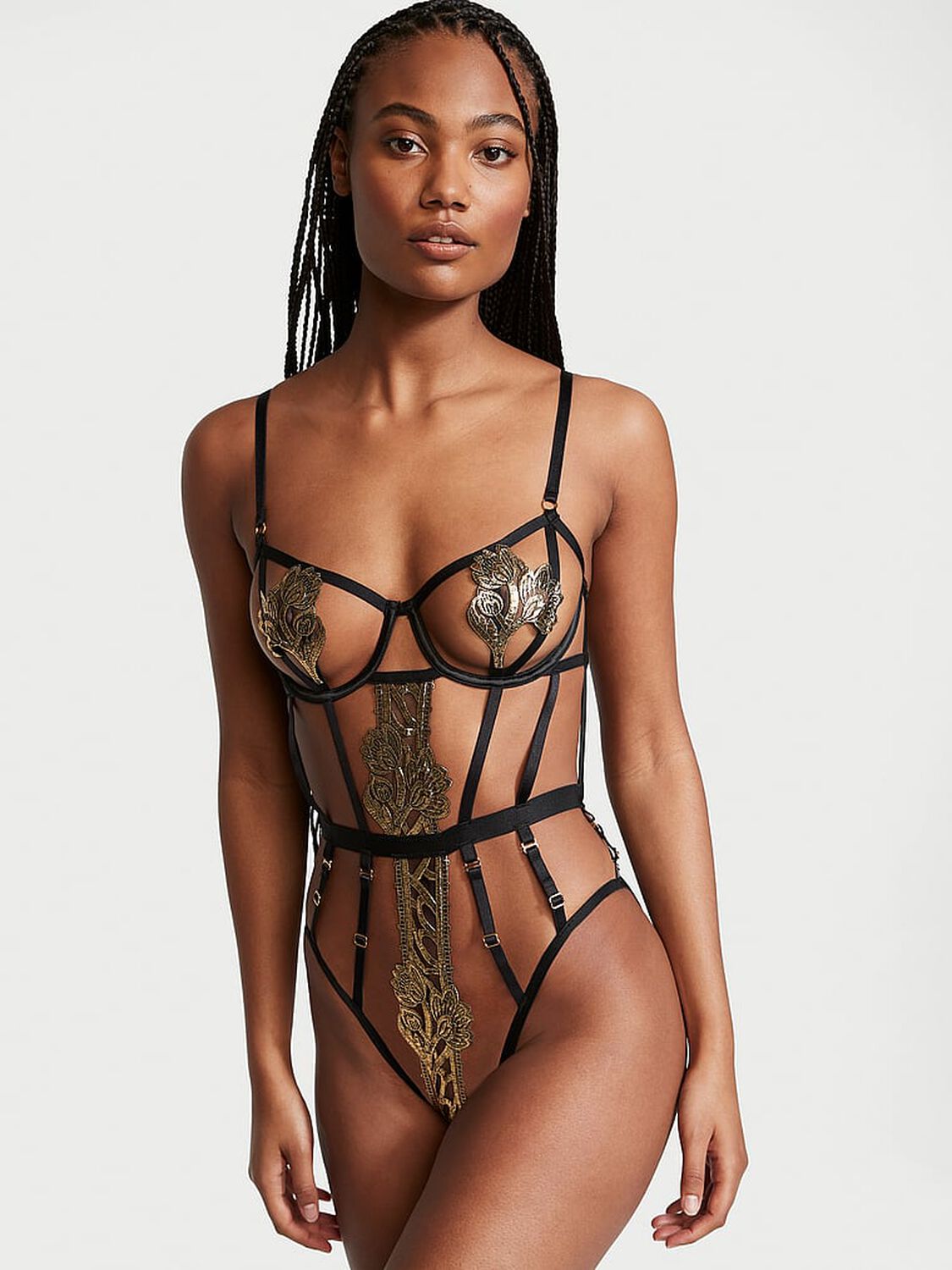 vs Very Sexy Baroque Embroidered Strappy Cutout Teddy 1 of 3 