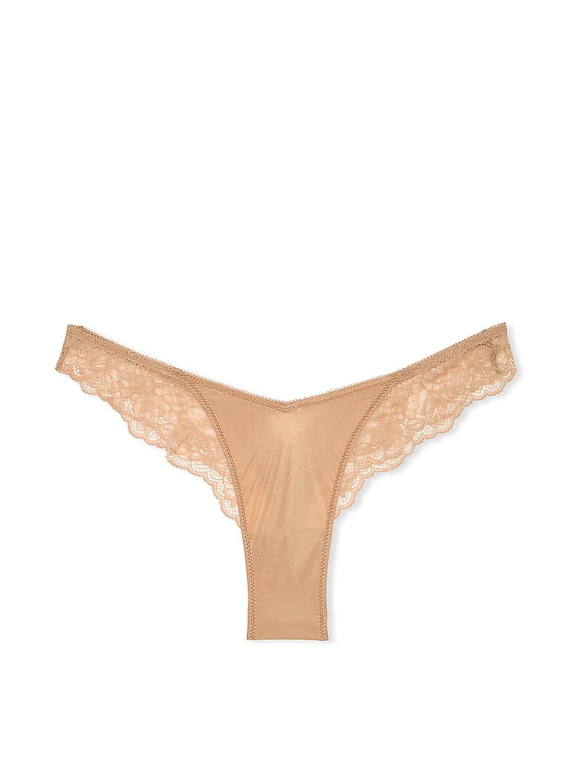vs Very Sexy Rose Lace-Trim High-Leg Thong Panty Praline 3 of 3 