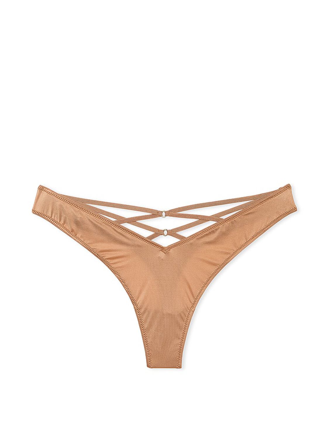 vs Very Sexy Strappy-Back High-Leg Thong Panty Toffee 3 of 3 