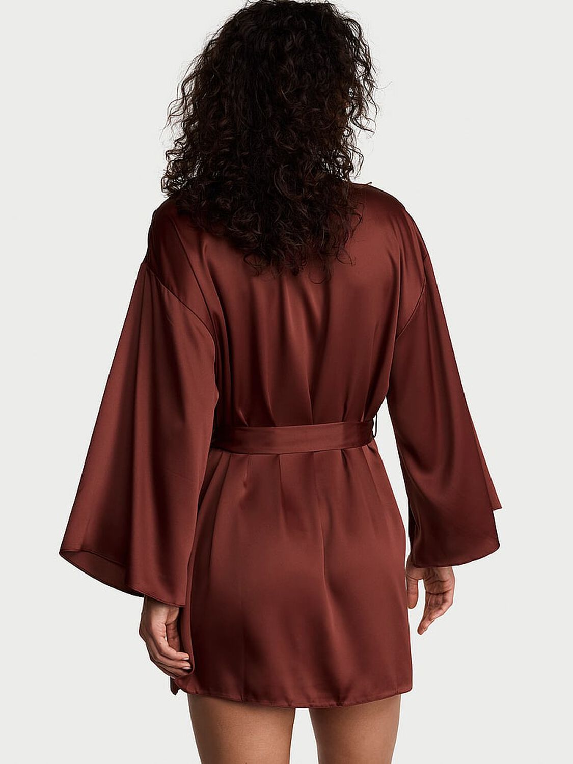 vs Victoria's Secret Satin Short Robe Dark Chili 2 of 2 