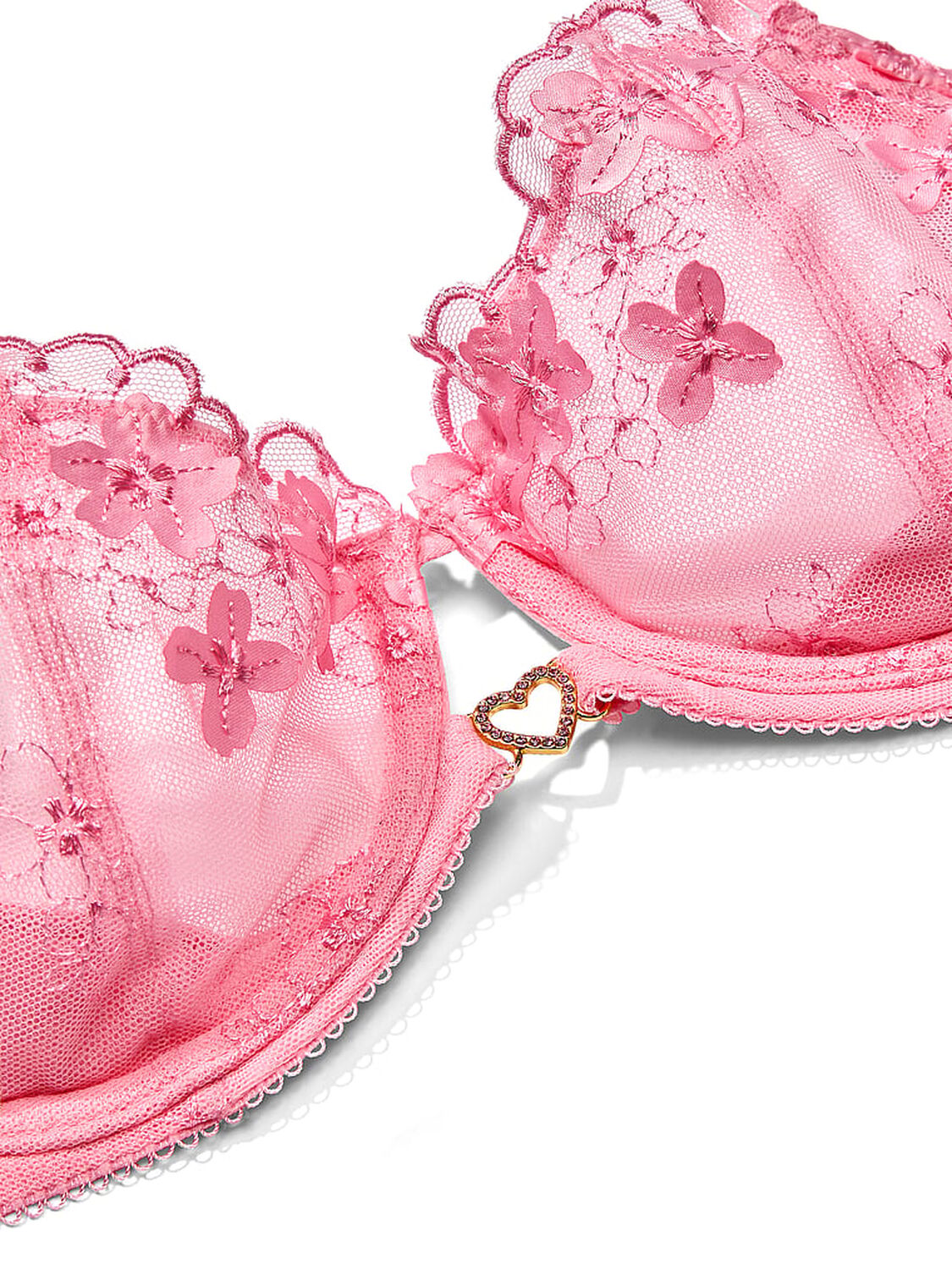vs Dream Angels Wicked Pretty Petals Unlined Balconette Bra Pink Hope 4 of 4 
