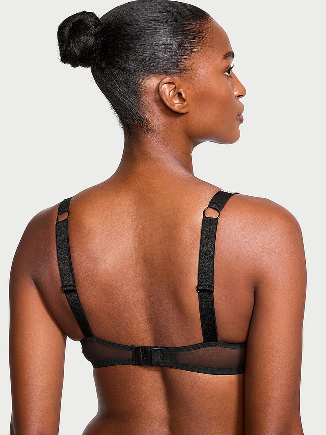 vs Very Sexy Shine Strap Unlined Low-Cut Lace Demi Bra Black 2 of 3 