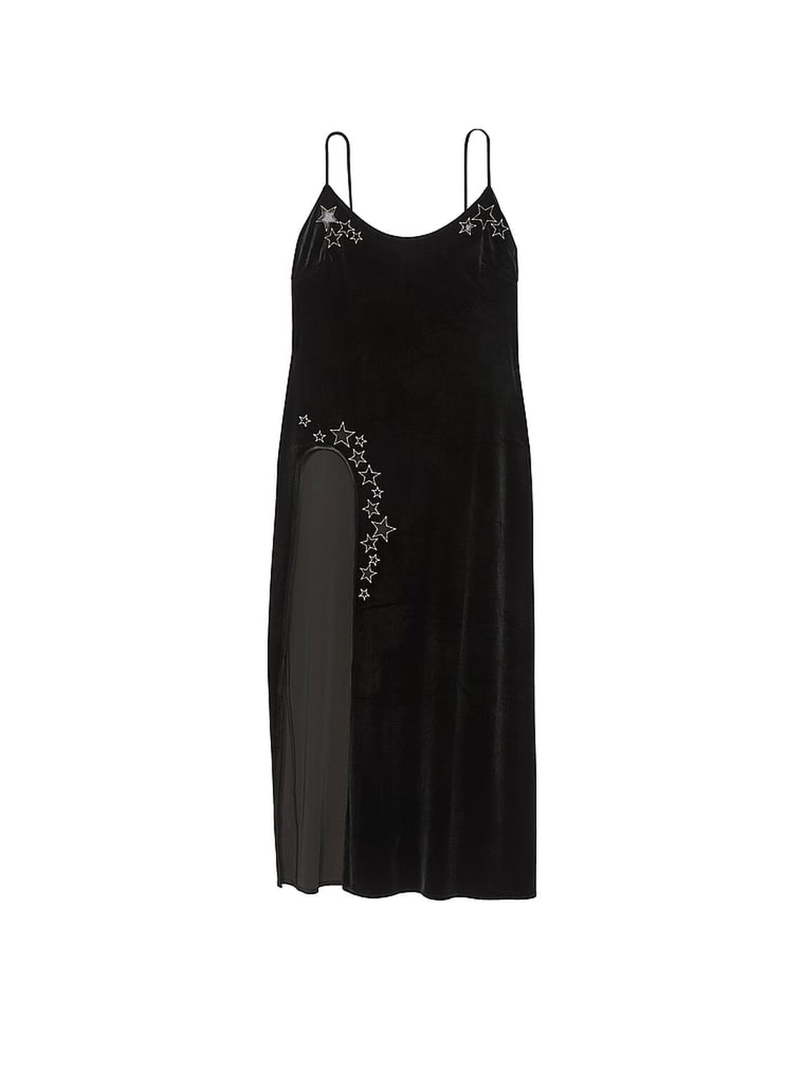 vs Victoria's Secret Starstruck Velvet Embellished Slip Black 3 of 4 