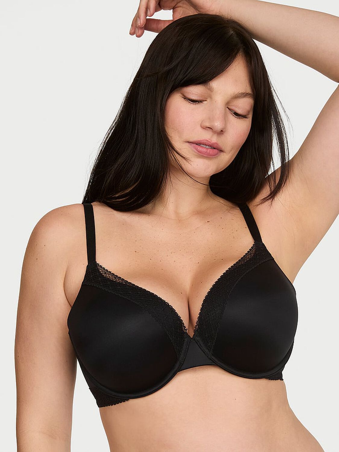vs Body By Victoria Perfect Shape Lace-Trim Push-Up Bra Black 1 of 3 