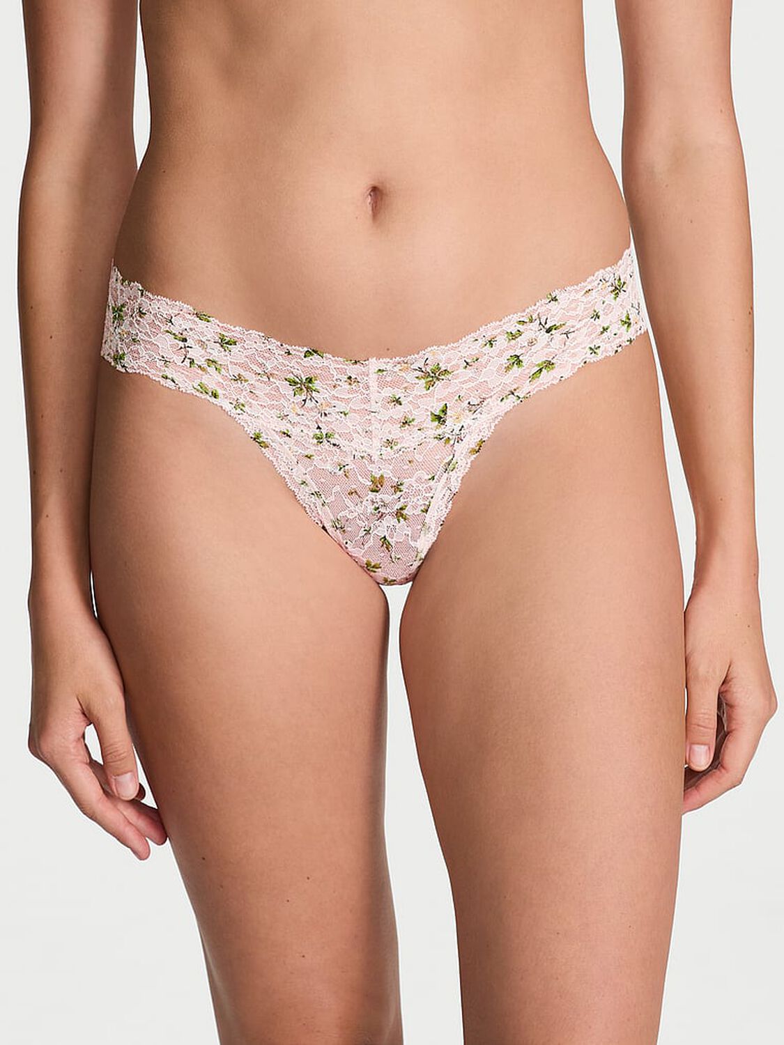 vs The Lacie Lace Thong Panty Purest Pink Floral 1 of 3 