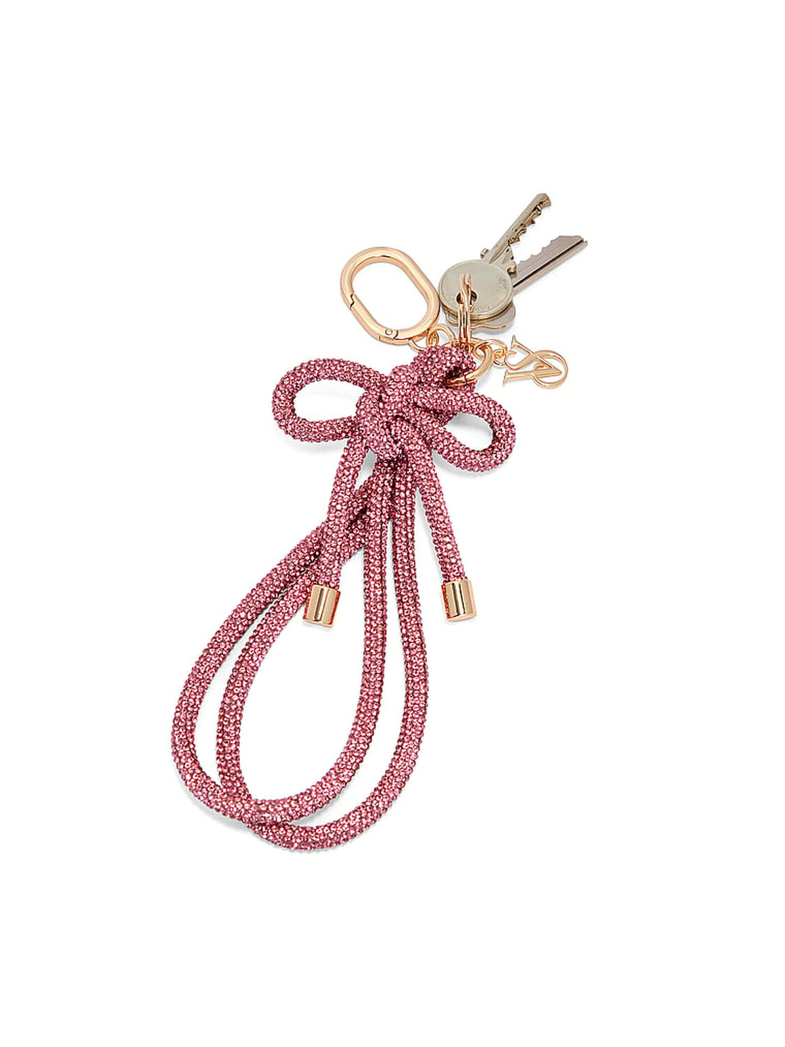 vs Victoria's Secret Knotted Shine Wristlet Strap Keychain Blush 2 of 3 