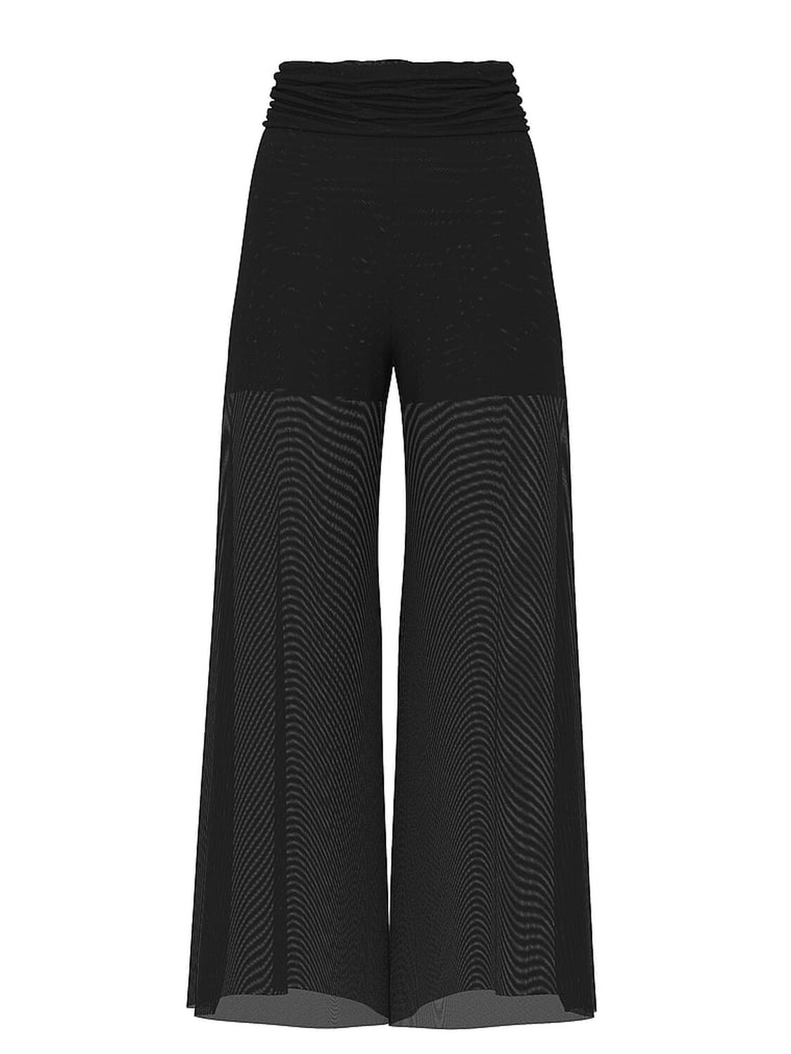 vs Victoria's Secret Swim Beachwear Mesh Foldover Pants Pure Black 3 of 4 