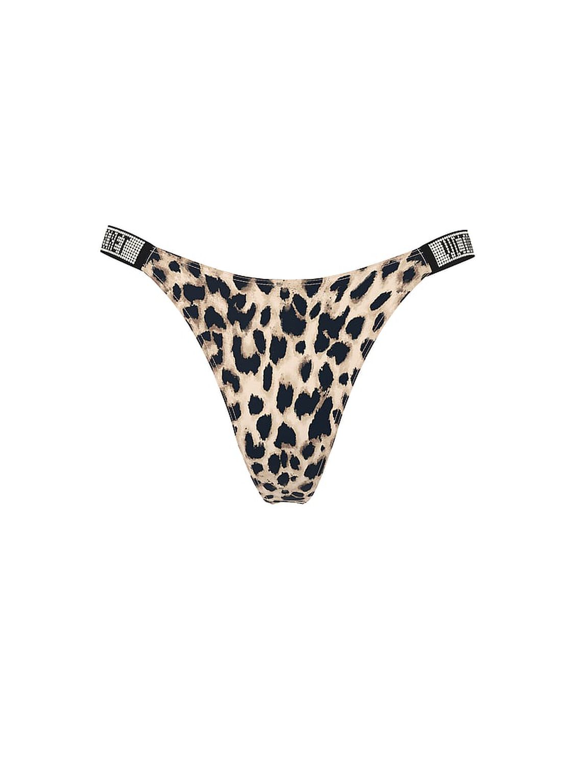 vs Very Sexy Logo Shine Strap Thong Panty Beige Leopard 1 of 4 