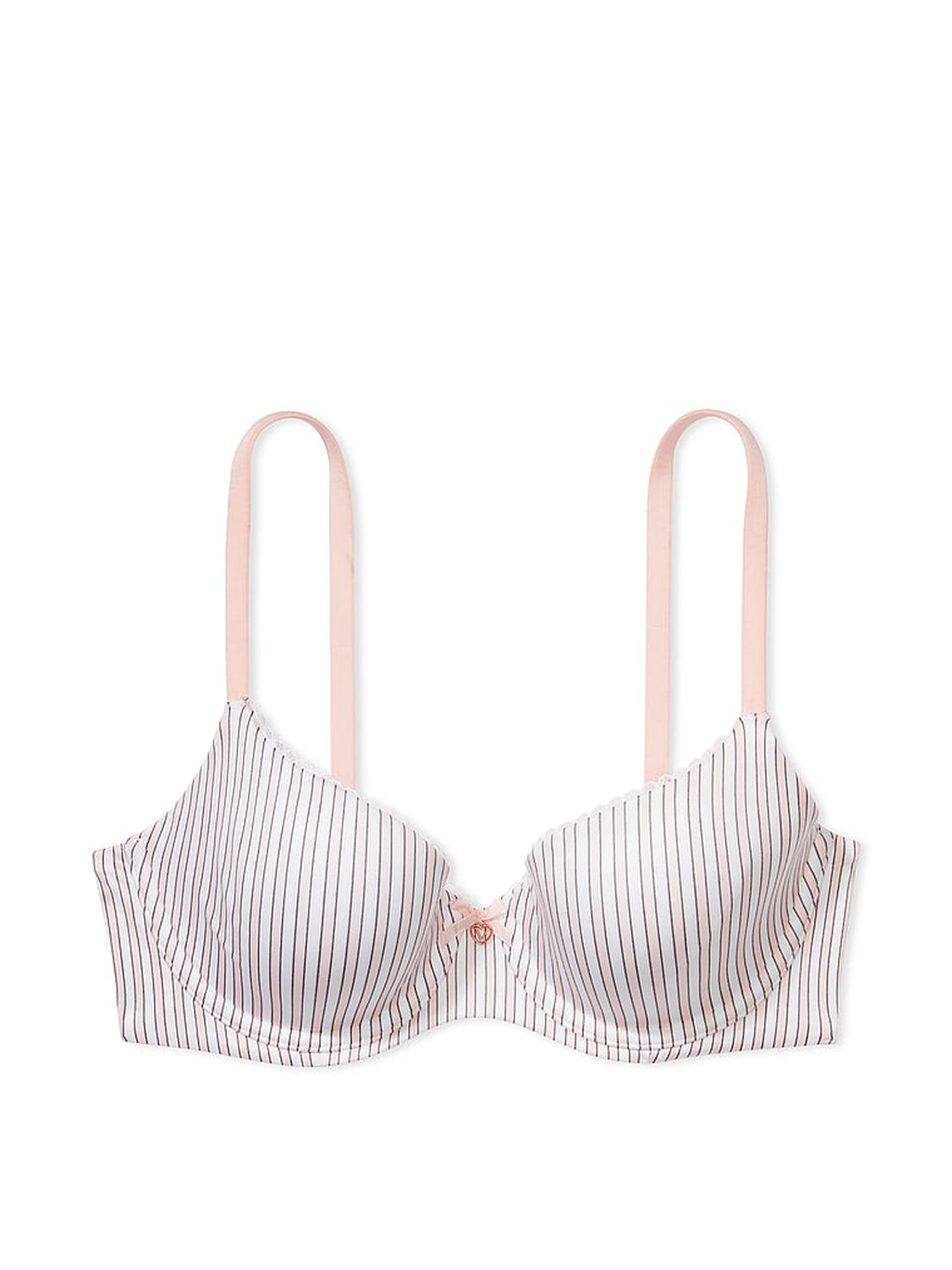 vs Body By Victoria Lightly Lined Smooth Demi Bra Pink Stripes 3 of 4 