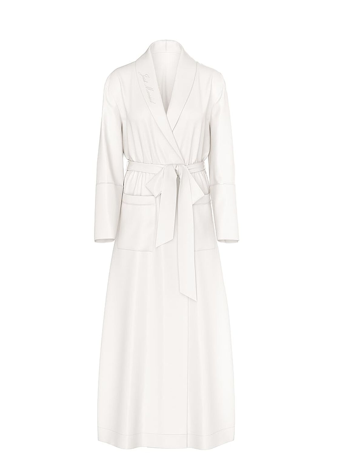 vs Victoria's Secret Luxe Satin Long Robe Coconut White 3 of 4 