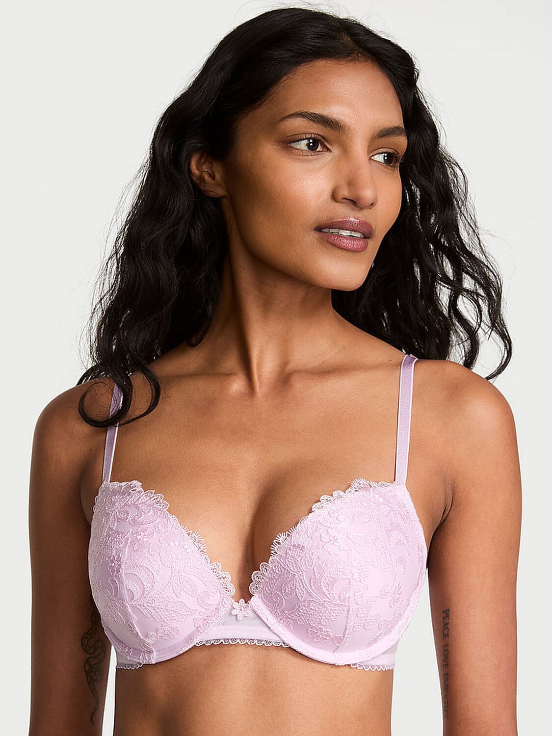 vs Dream Angels Vintage Blossom Embroidery Push-Up Bra Delicate Violet 1 of 4 