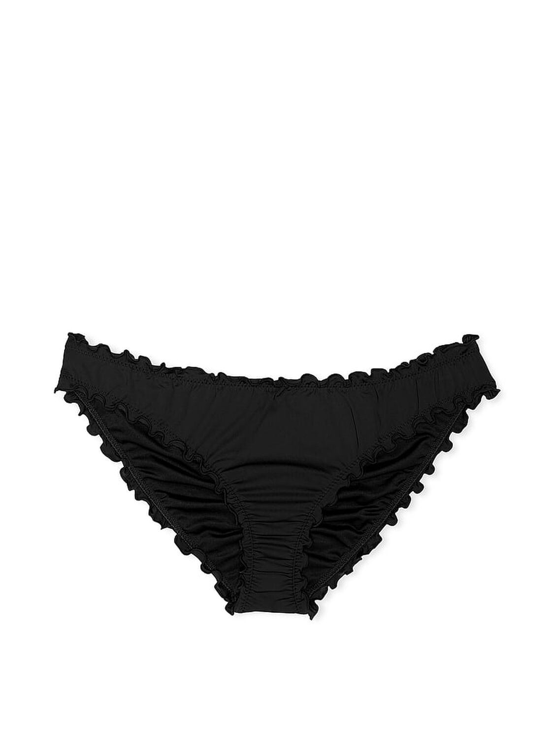 vs Victoria's Secret Swim Essential Ruched Cheeky Bikini Bottom Pure Black 3 of 3 