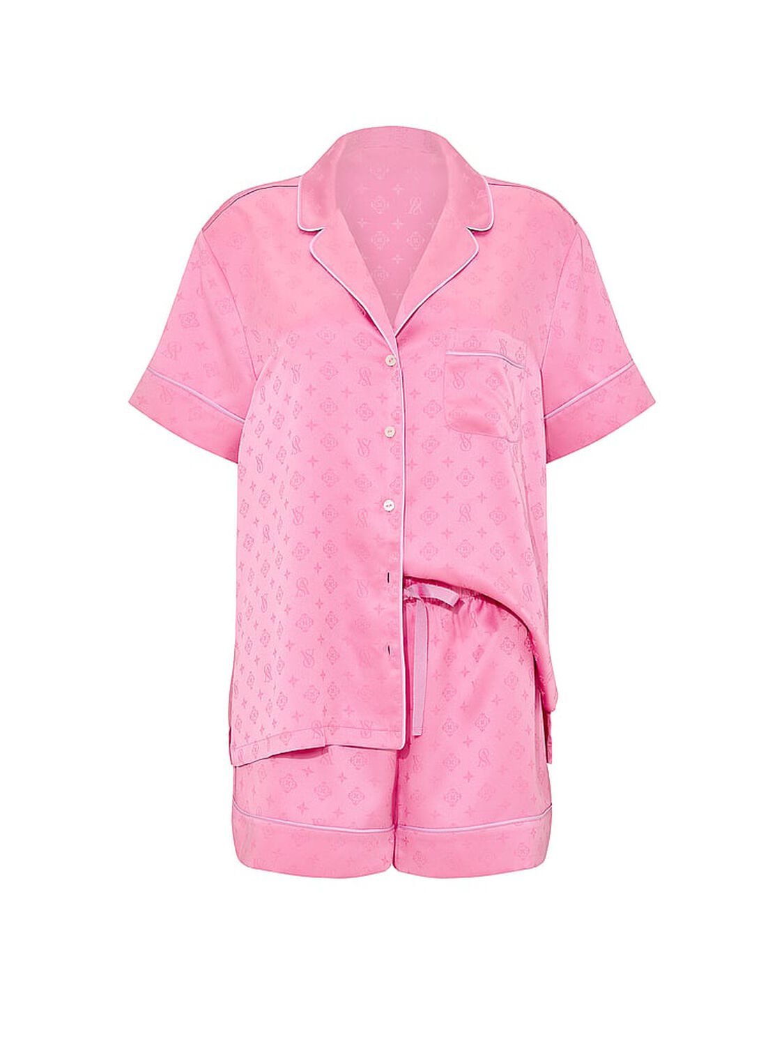 vs Victoria's Secret Glazed Satin Short Pajama Set Pink Sugar 3 of 3 