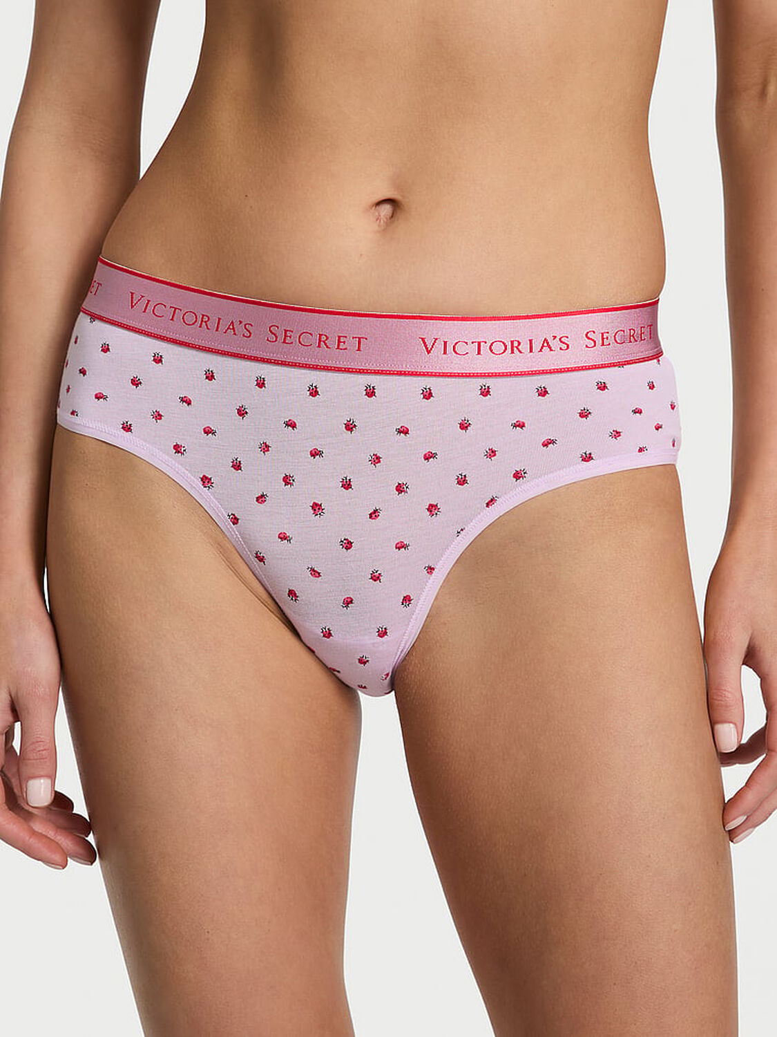 vs Cotton Logo Cotton Hiphugger Panty Delicate Violet Ladybugs 1 of 3 