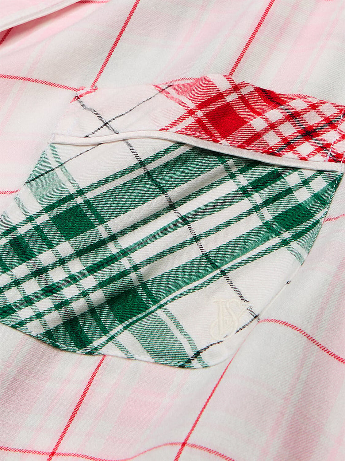 vs Victoria's Secret Flannel Long Pajama Set Mix Plaid 4 of 4 