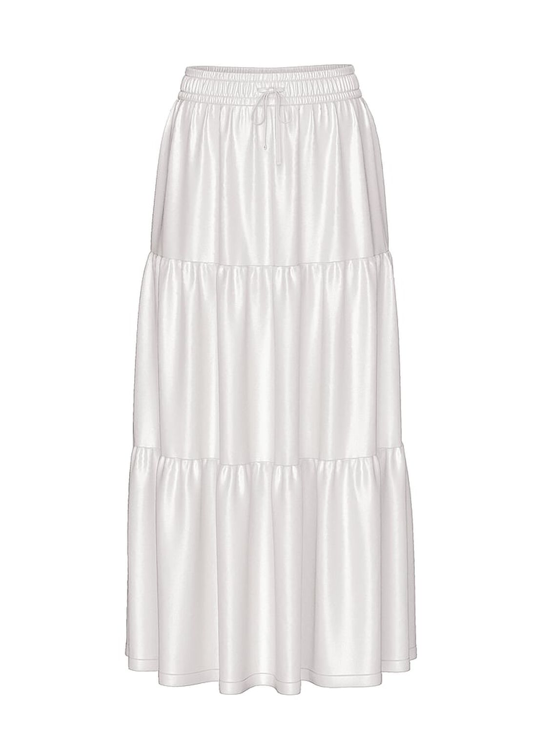 vs Pink Satin Tiered Maxi Skirt Vs White 2 of 2 