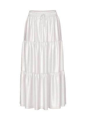 Satin Tiered Maxi Skirt