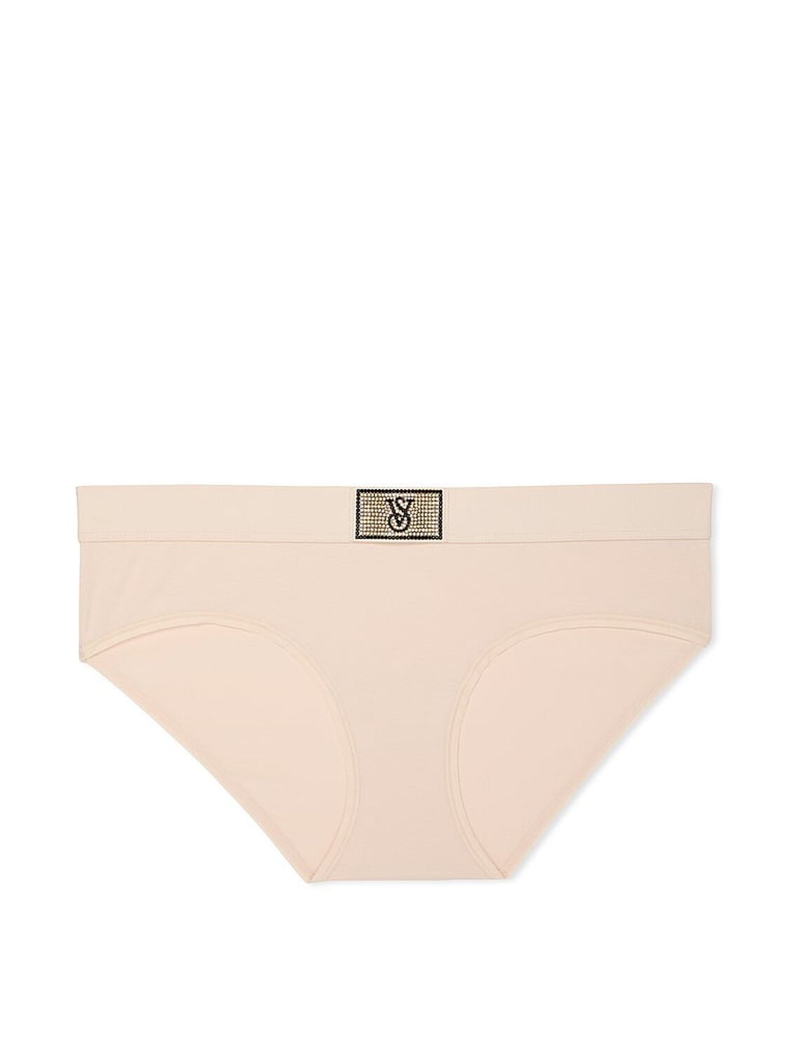 vs Cotton Logo Cotton Shine Patch Hiphugger Panty Marzipan 1 of 2 