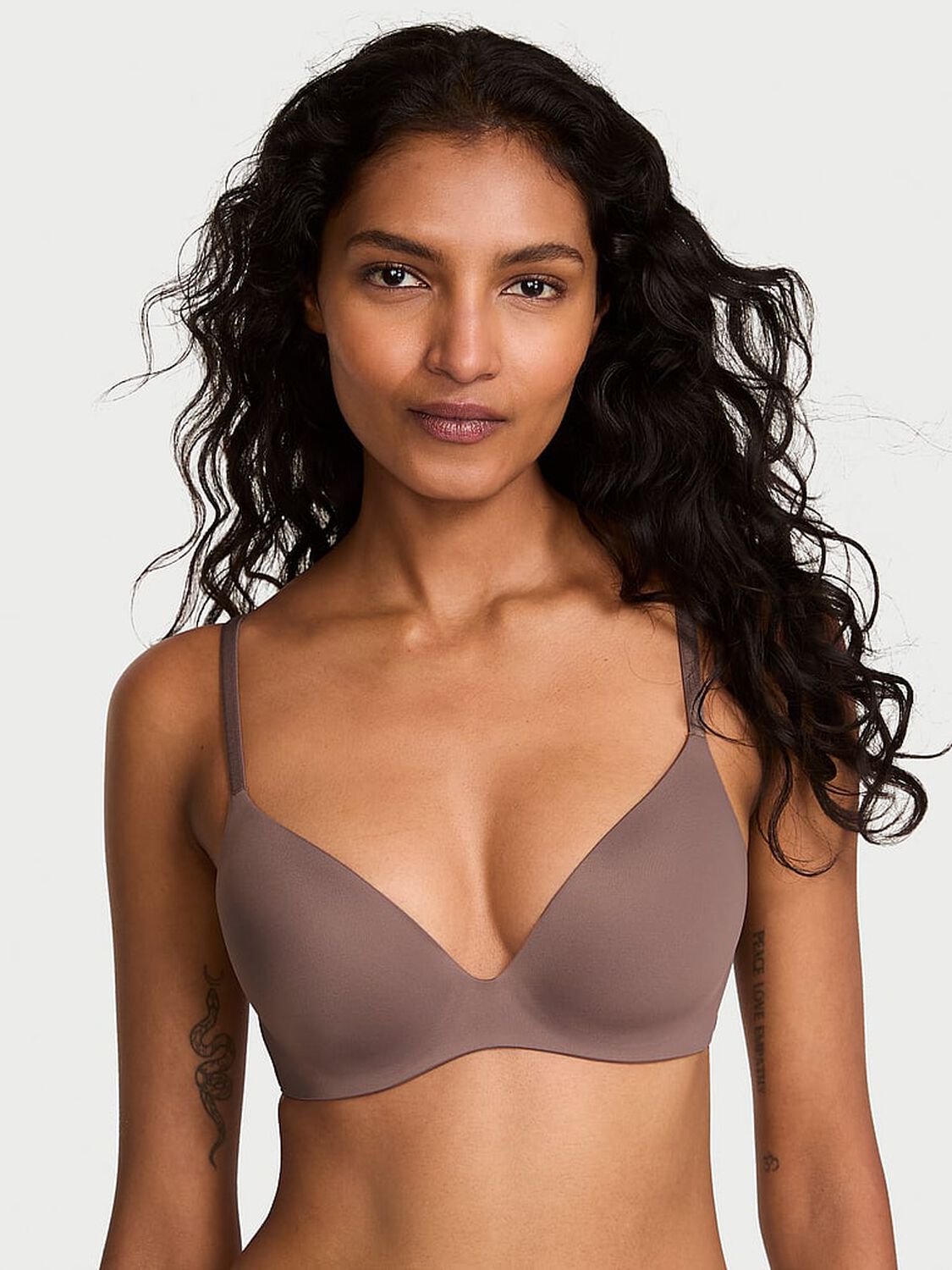 vs Body By Victoria FlexFactor Lightly Lined Plunge Demi Bra Cloudy Grey 1 of 2 