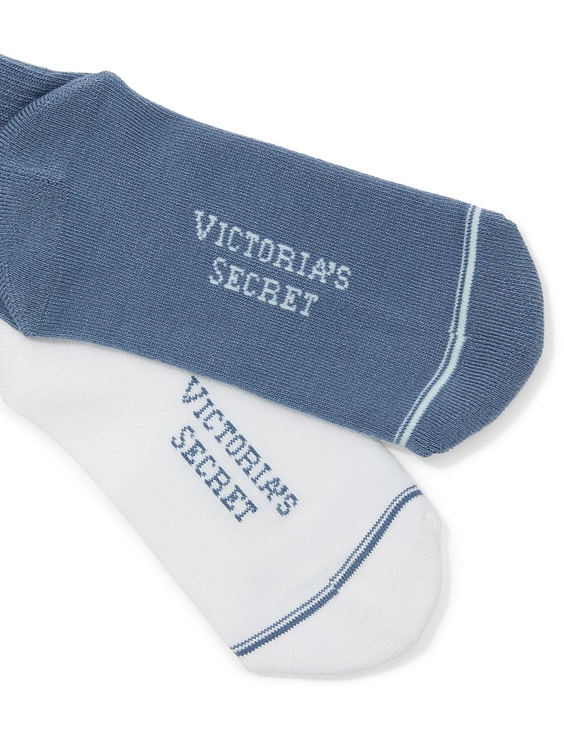 vs Victoria's Secret 2-Pack Quarter Socks Moonlight Blue And Coconut White 2 of 2 