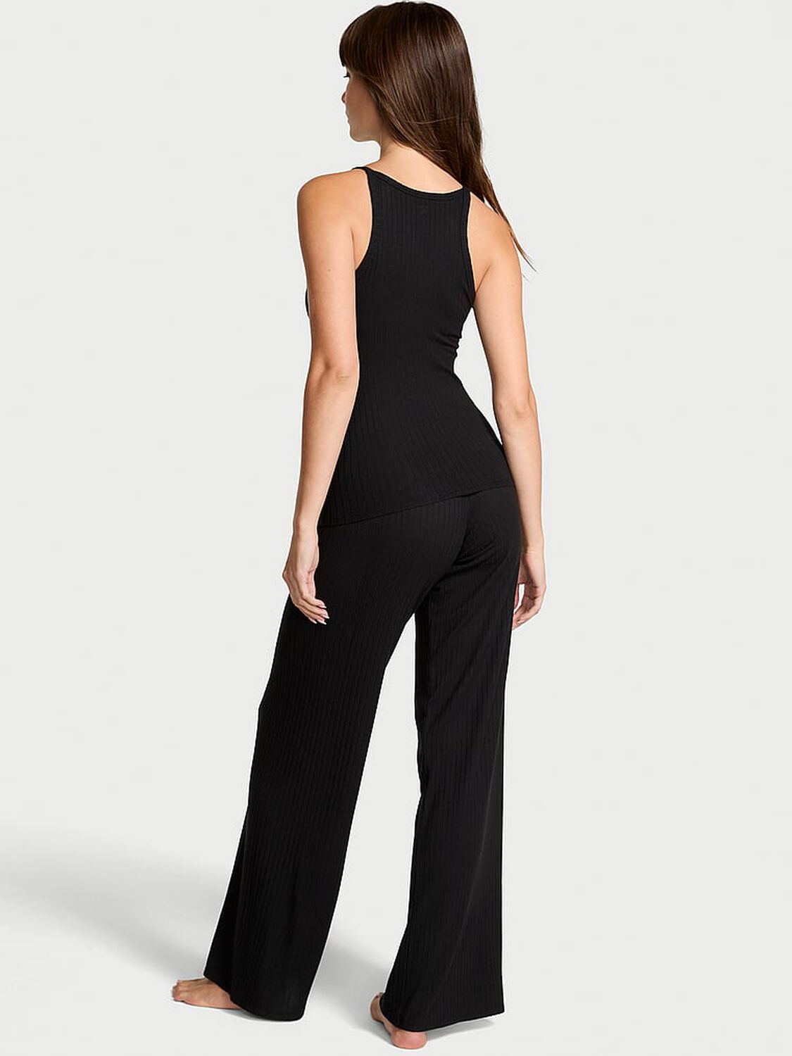 vs Victoria's Secret Modal Wide-Rib Lounge Tank & Pants Set Black 2 of 3 
