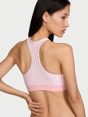 Cotton Shine Patch Unlined High-Neck Bralette
