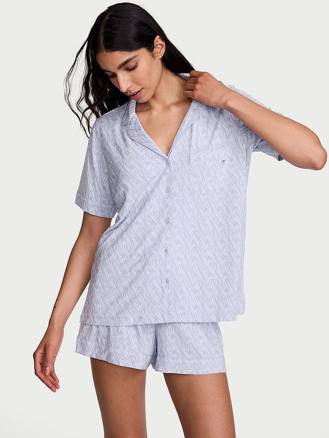 vs Victoria's Secret SoSoft&trade; Modal Short Pajama Set Icy Lavender Logos 1 of 3 