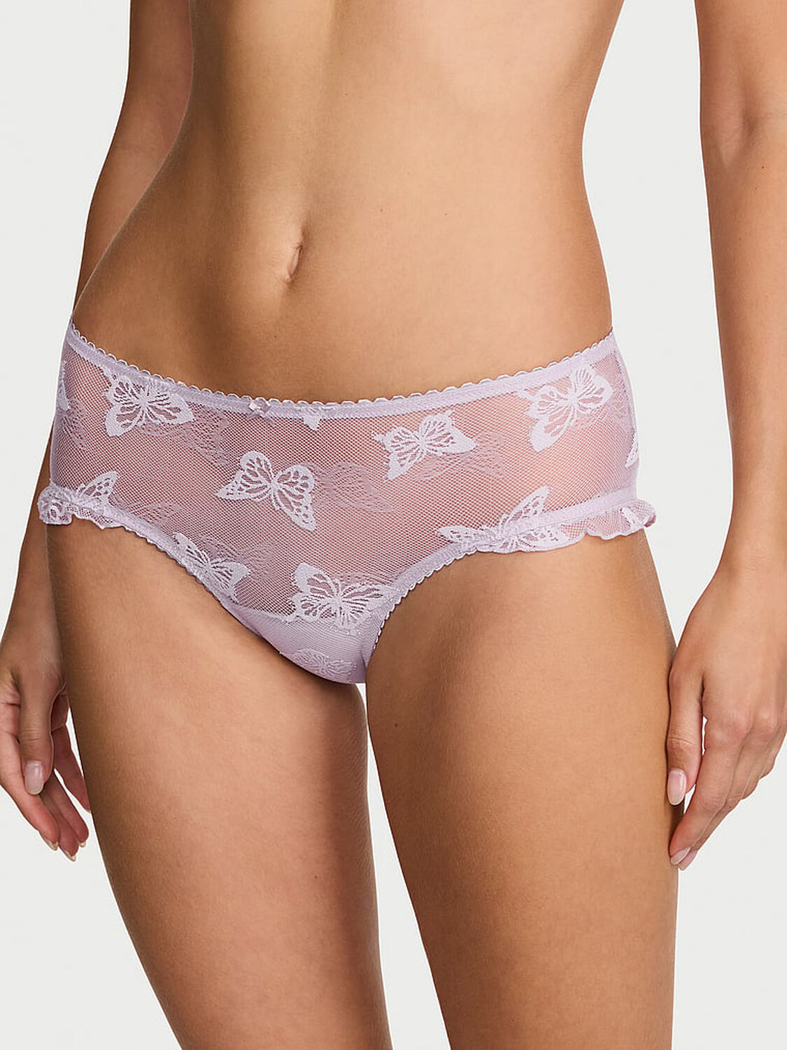 vs The Lacie Butterfly Mesh Flutter Cheeky Panty Crystal Lilac 1 of 3 