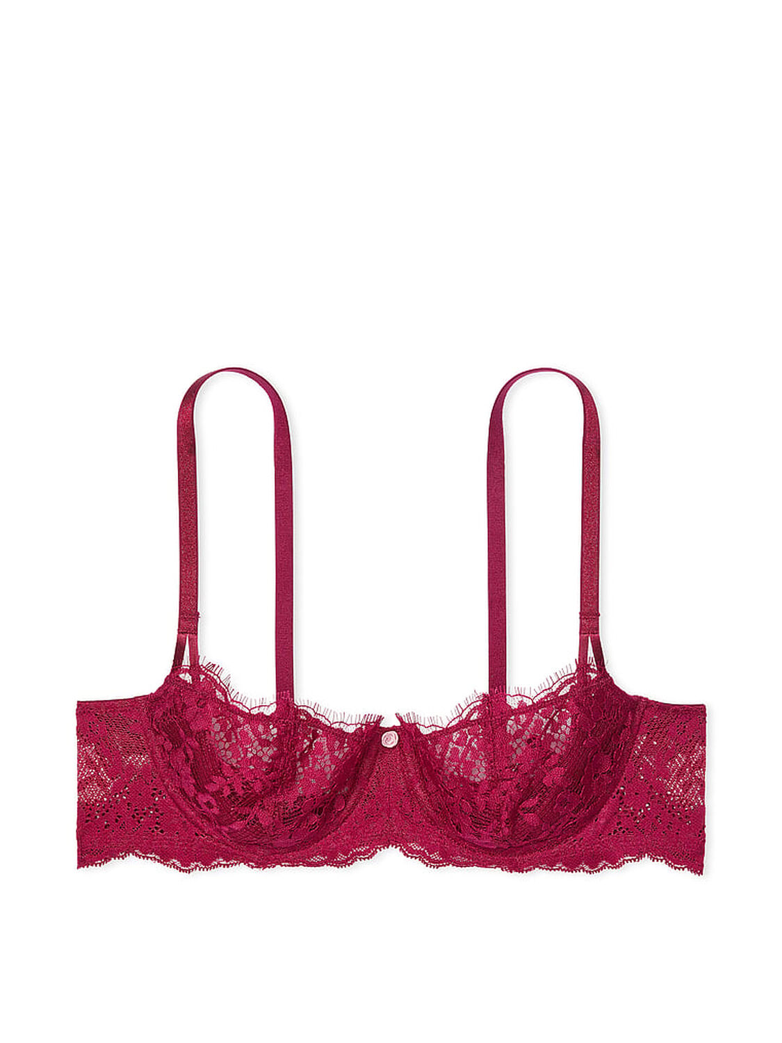 vs Dream Angels Wicked Unlined Lace Balconette Bra Campari Red 1 of 2 