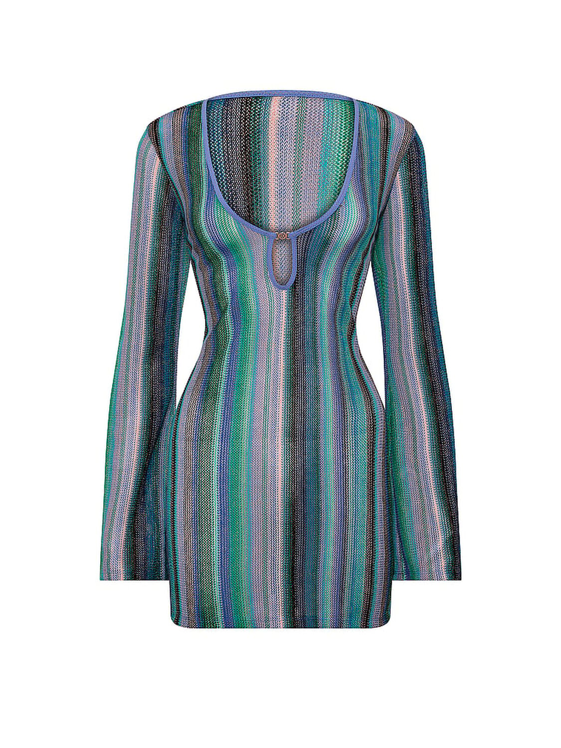 vs Victoria's Secret Swim Beachwear Shimmer Knit Long-Sleeve Mini Dress 3 of 4 
