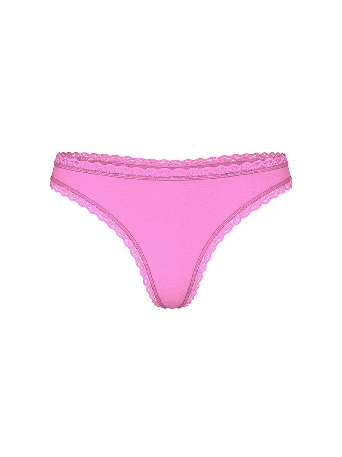 vs The Lacie Cotton Lace-Waist Thong Pink Lilac 1 of 2 