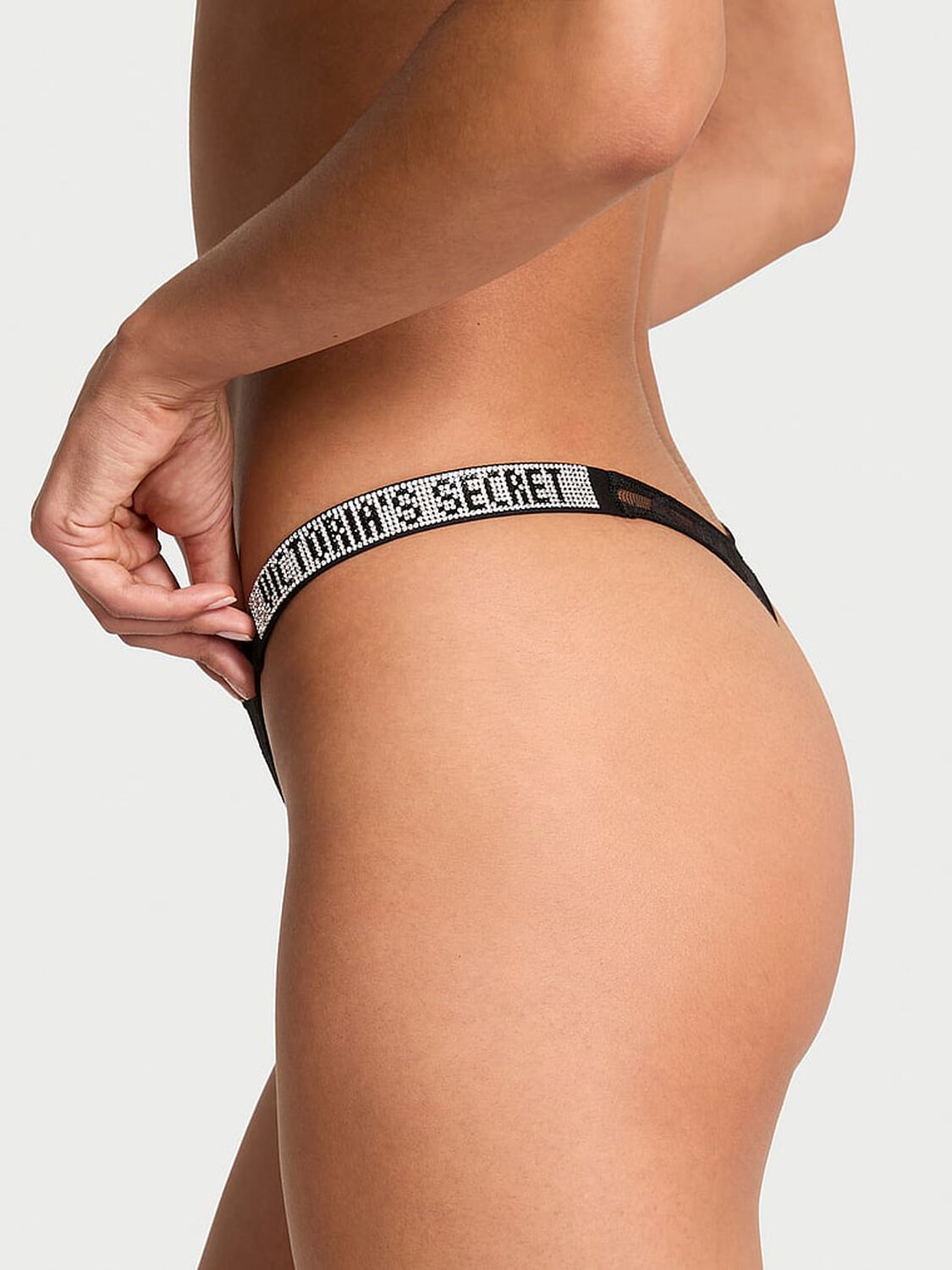 vs Very Sexy Shine Strap Rose Lace Panty Black 2 of 3 