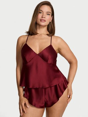 Satin Open-Back Cami & Shorts Set