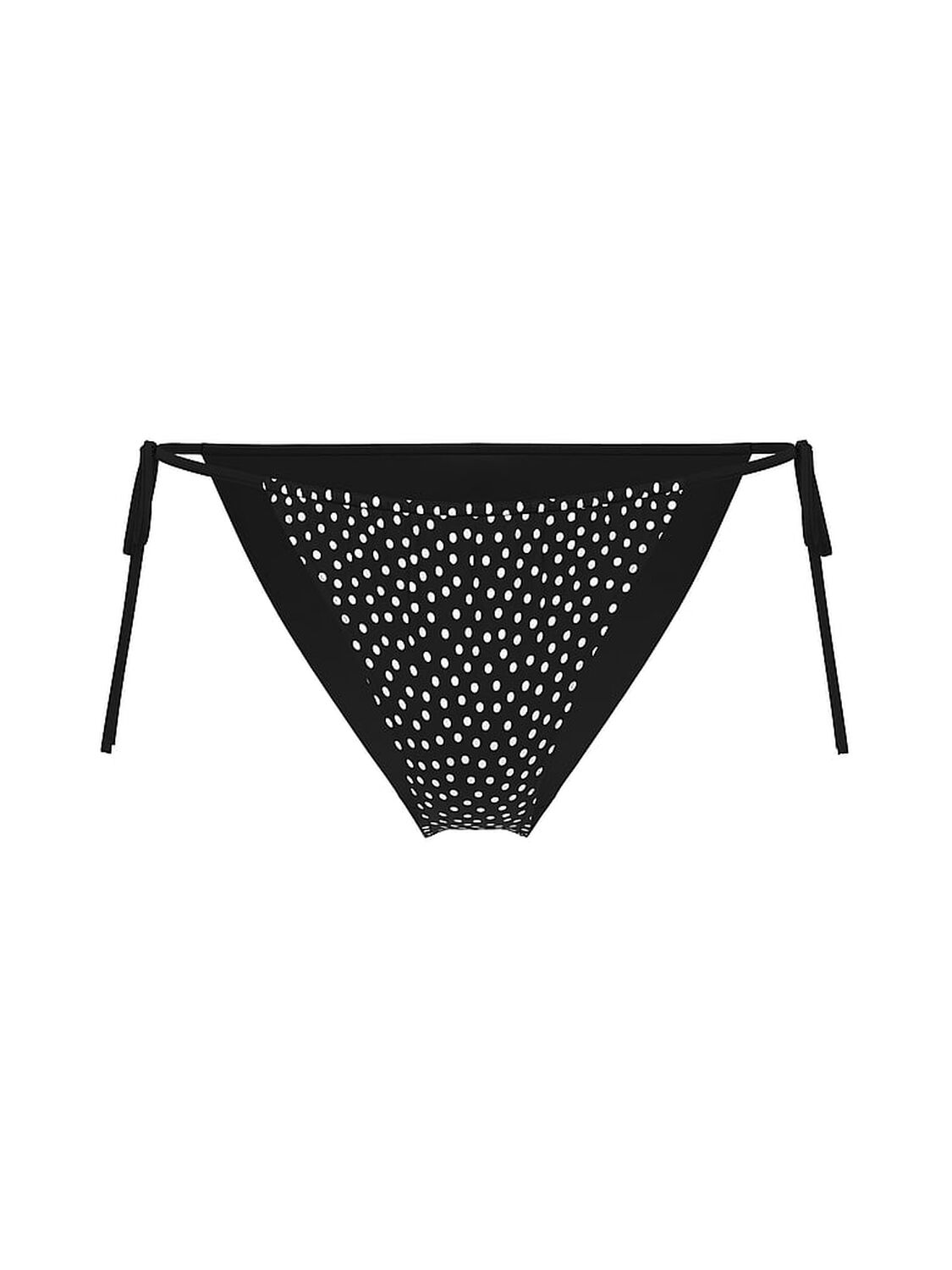 vs Victoria's Secret Swim Essential Side-Tie Itsy String Bikini Bottom Black & White Dots 3 of 4 