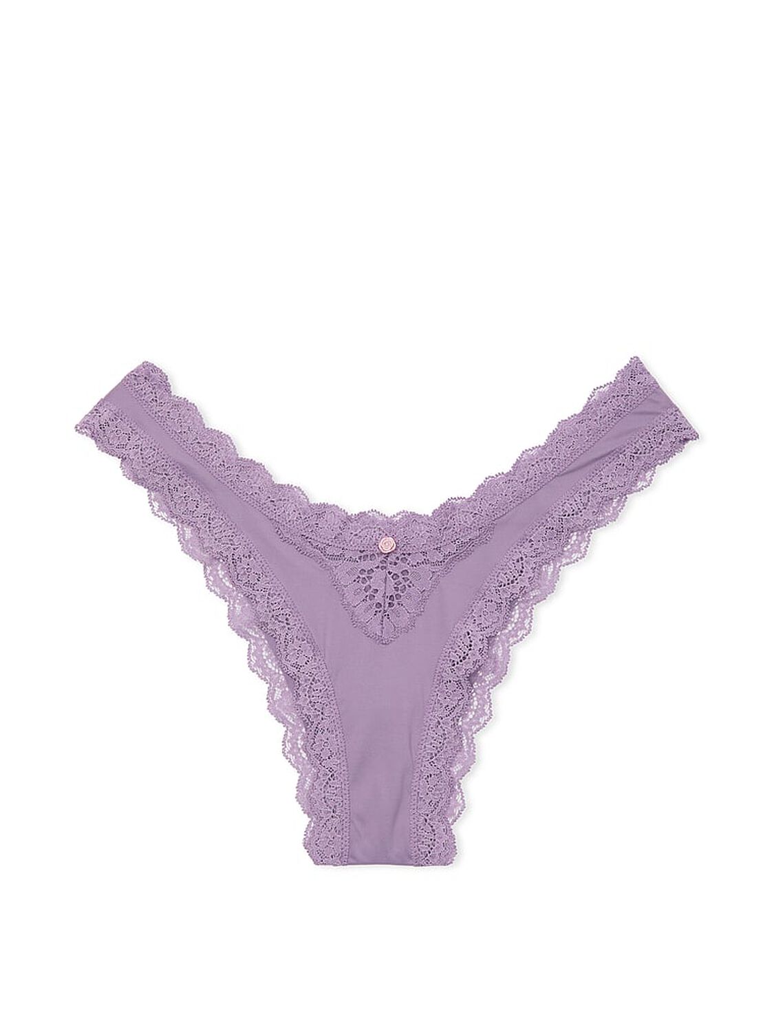 vs Dream Angels Lace-Trim Brazilian Panty Frozen Plum 3 of 4 