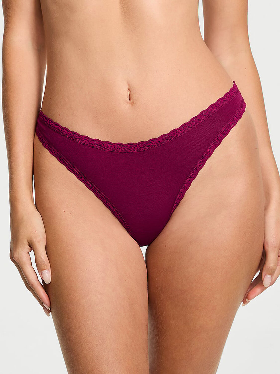 vs The Lacie Cotton Lace-Waist Thong Fresh Jam 3 of 3 