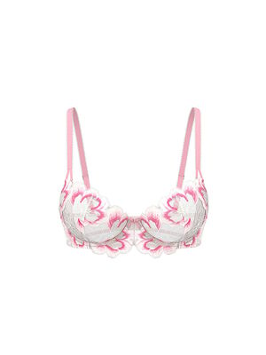 Wicked Peony Embroidery Unlined Balconette Bra