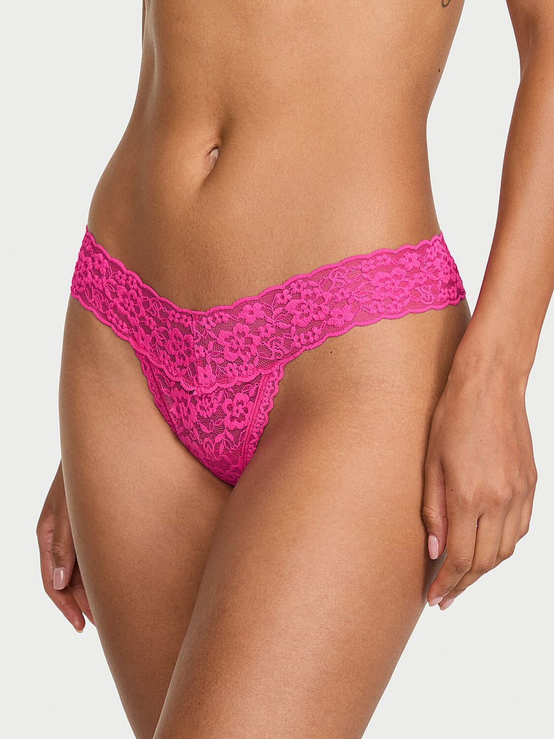 vs The Lacie Lace Keyhole Thong Panty Haute Pink 1 of 4 