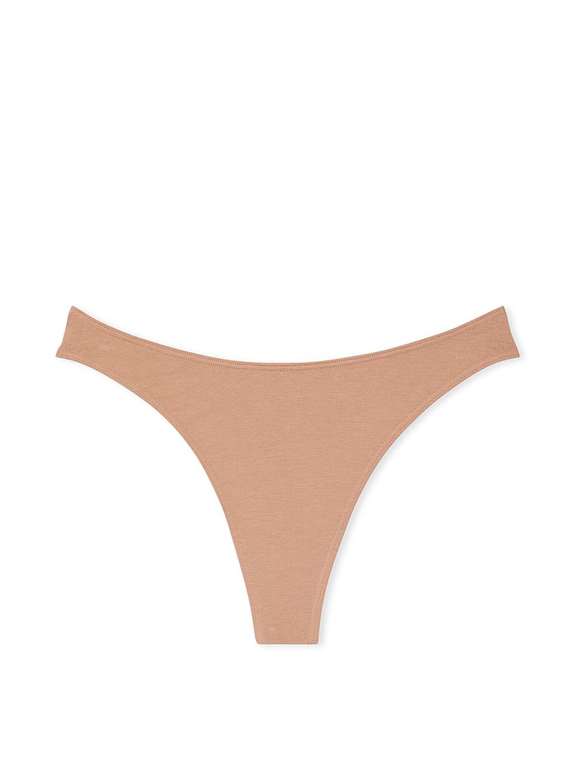vs Victoria's Secret Stretch Cotton High-Leg Scoop Thong Panty Praline 3 of 3 