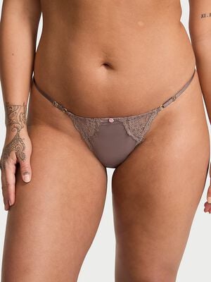 Lace-Trim Adjustable V-String Panty