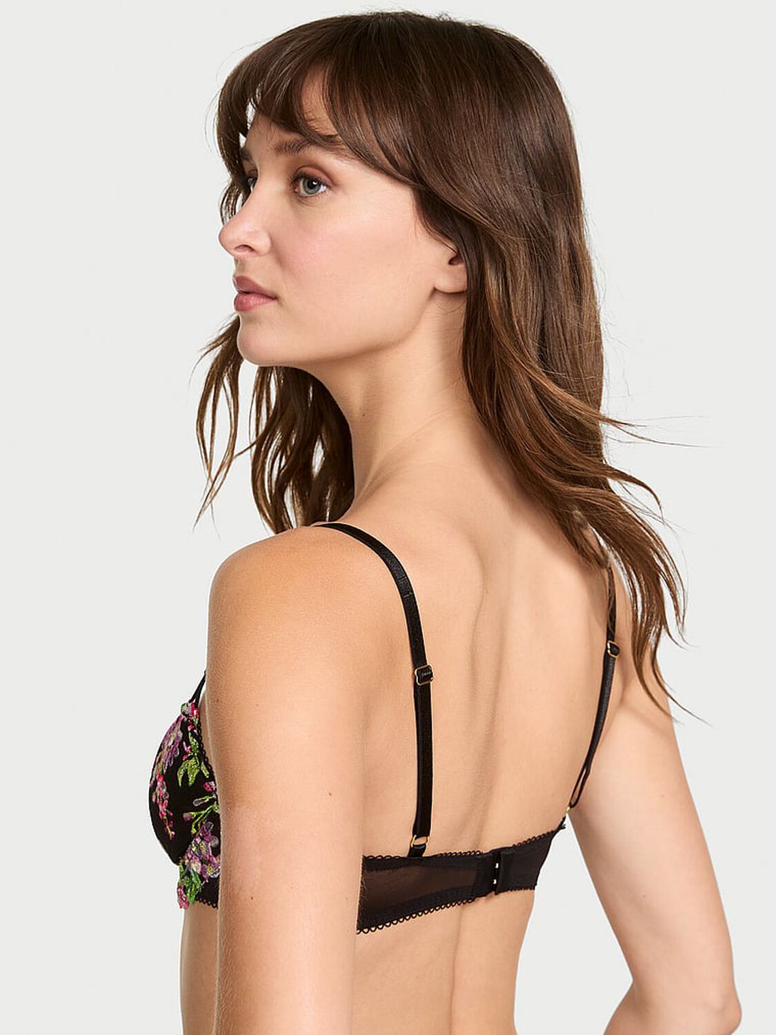 vs Dream Angels Wicked Unlined Wisteria Embroidery Balconette Bra Black Wisteria 2 of 4 