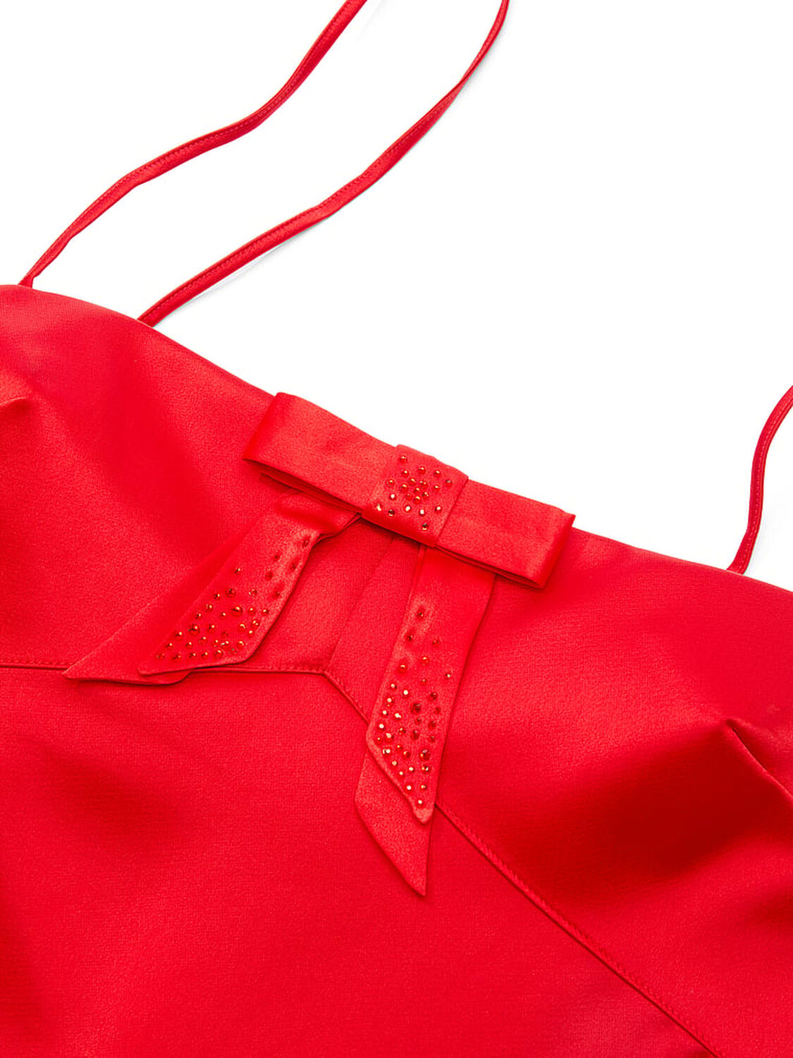 vs Dream Angels Twinkle Bow Satin Mini Slip Dress Bright Vermillion 4 of 4 