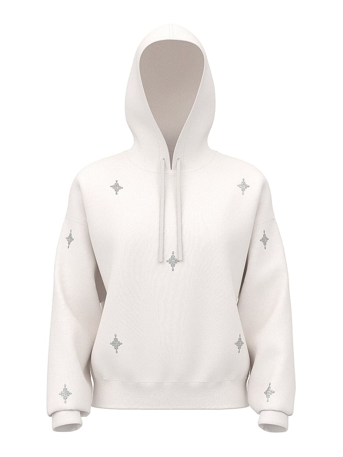 vs Victoria's Secret Luxe Knit Crystal Sparkle Hoodie Coconut White 1 of 1 