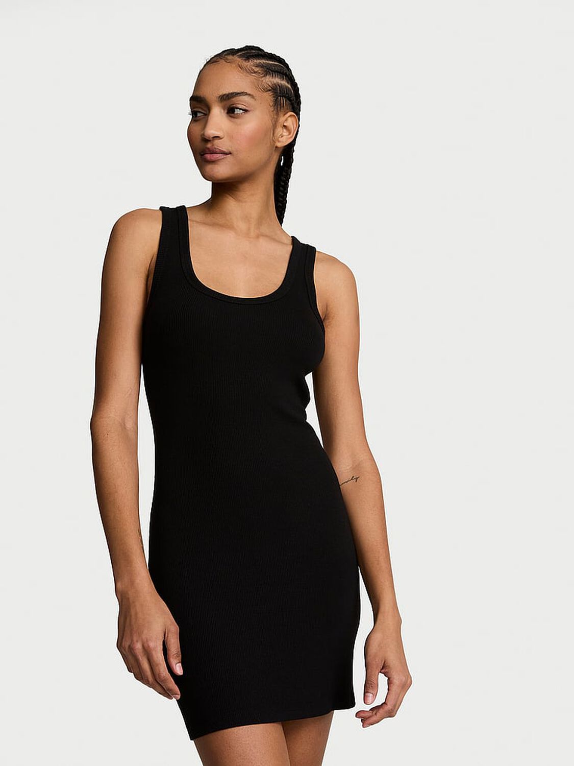 vs Angel Essentials VS Iconic Rib Tank Dress Pure Black 1 of 3 
