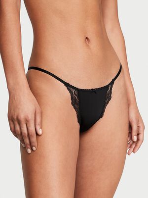 Lace-Trim String Bikini Panty