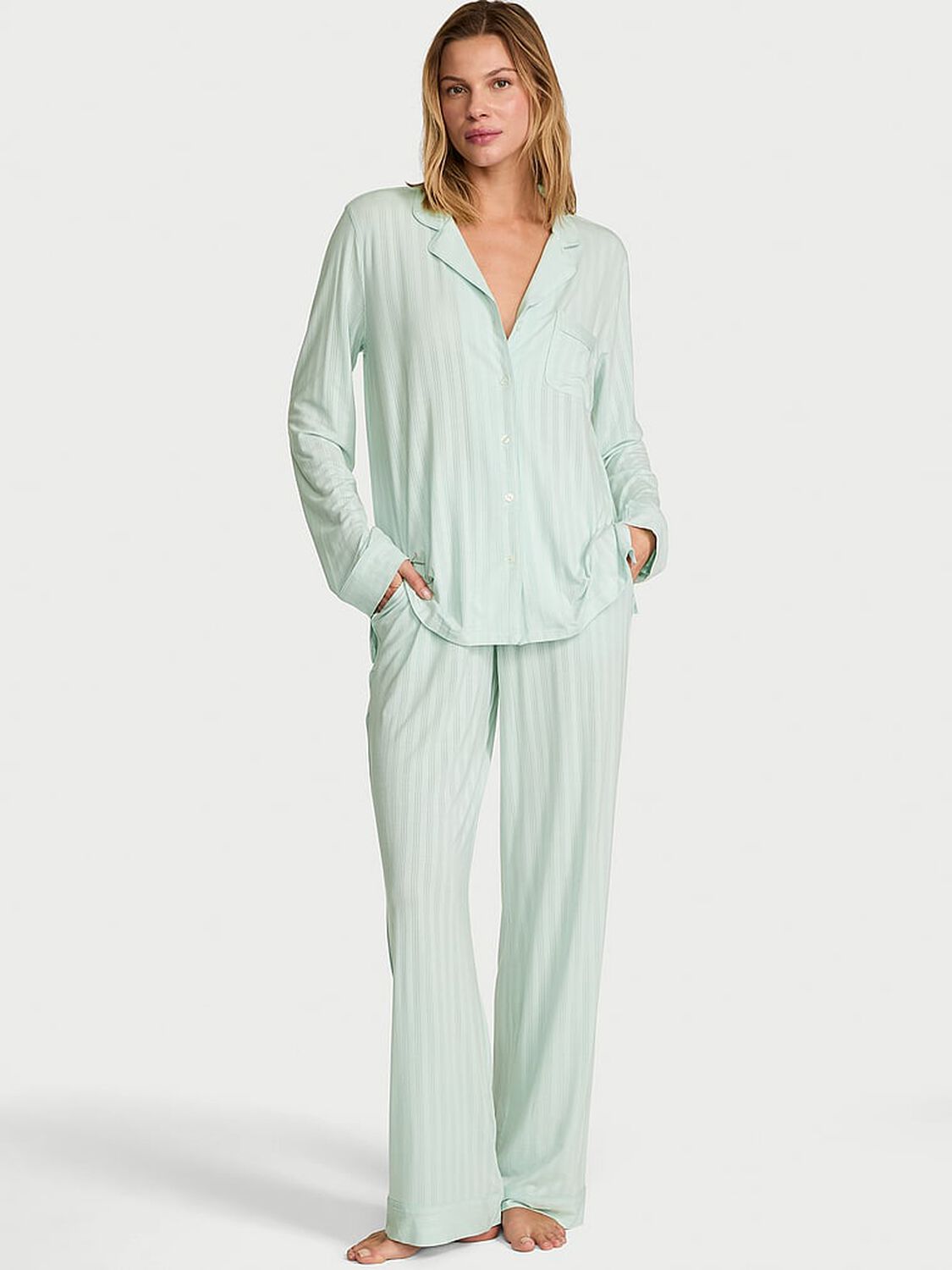 vs Victoria's Secret SoSoft&trade; Modal Ultra-Fine Long Pajama Set Yacht Blue 1 of 3 