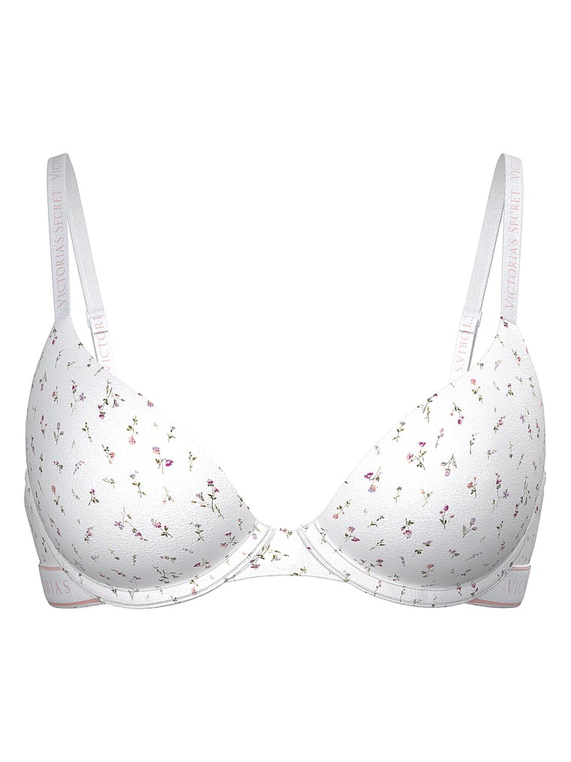 vs The T-Shirt Lightly Lined Cotton Demi Bra Vs White Ditsy 1 of 1 