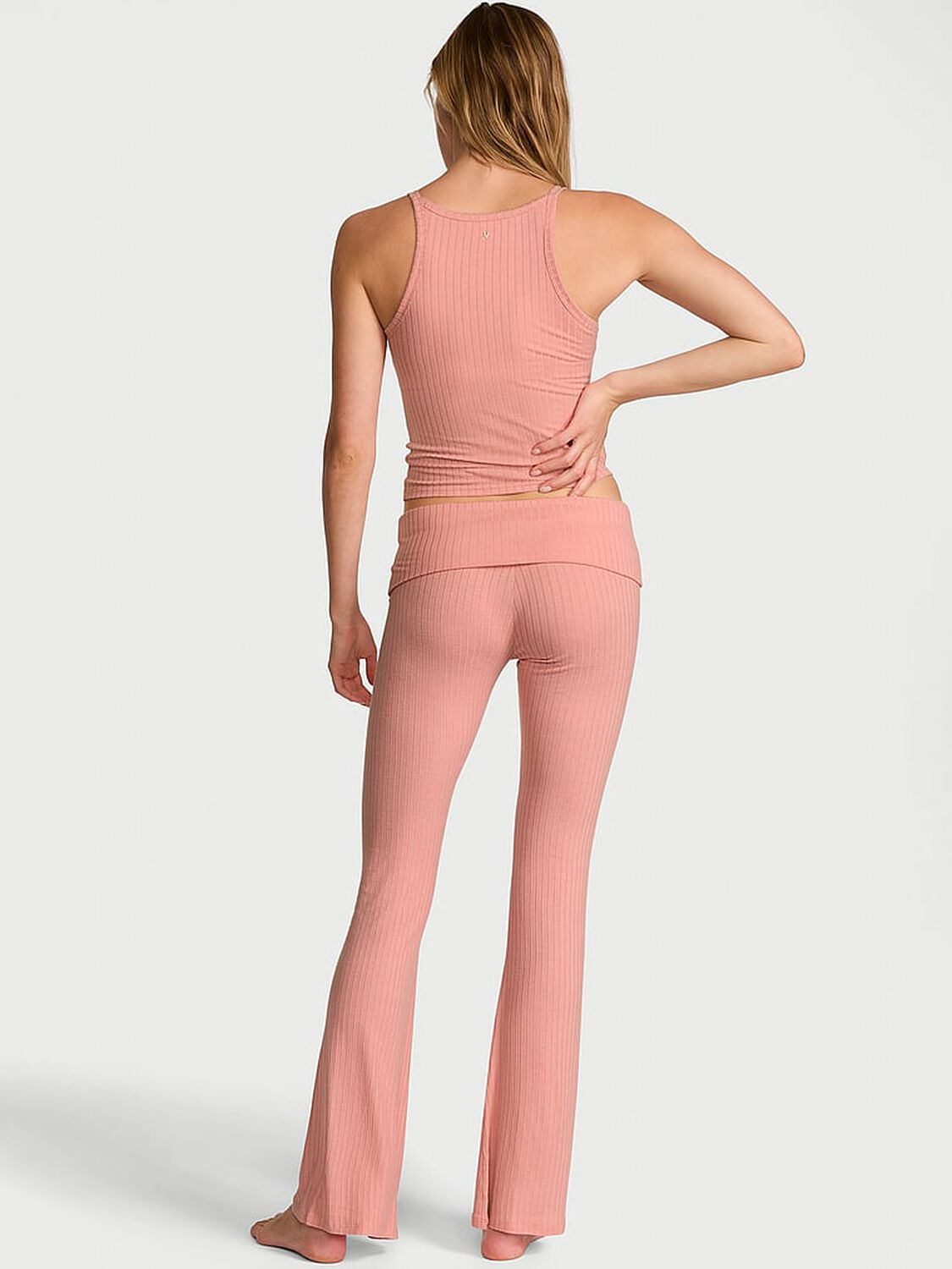 vs Victoria's Secret SoSoft&trade; Modal Wide-Rib Tank & Foldover Pants Set Blush 2 of 2 