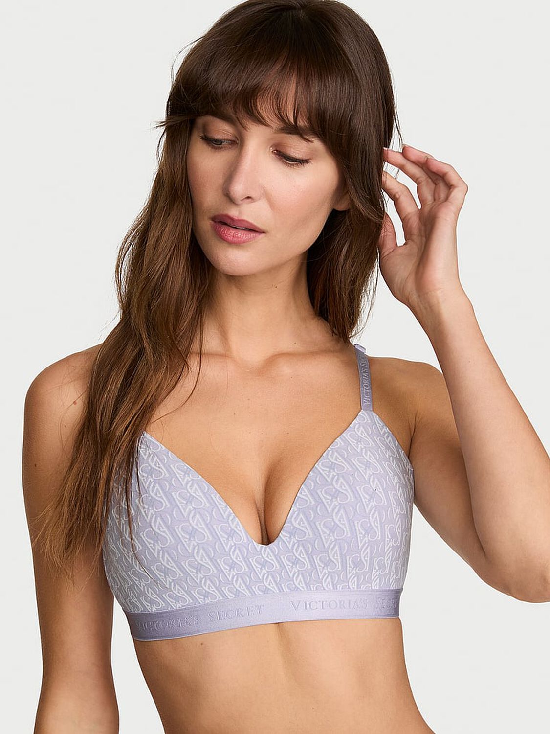 vs The T-Shirt Cotton Lightly Lined Wireless Bra Icy Lavender Logos 1 of 3 