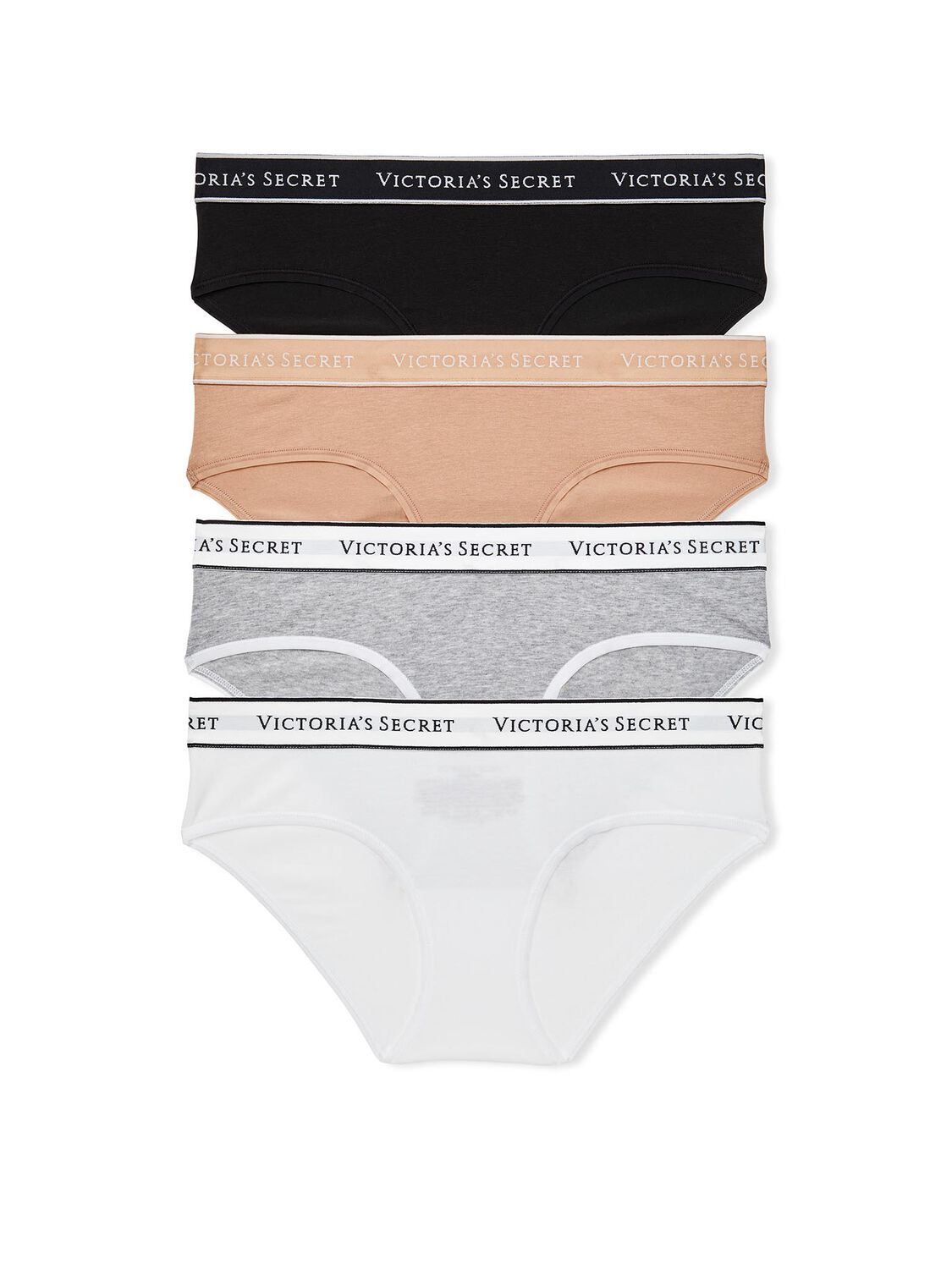 vs Victoria's Secret 4-Pack Logo Cotton Hiphugger Panties 3 of 3 
